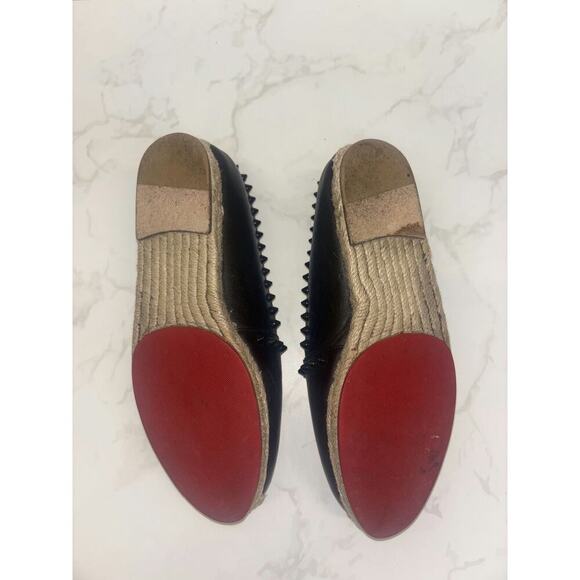 Christian Louboutin Studded Espadrilles in Black Leather - Picture 3 of 5